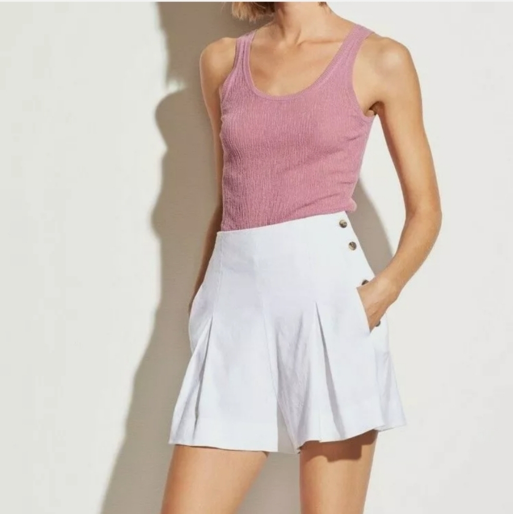 Vince Linen Hight Waist White Shorts